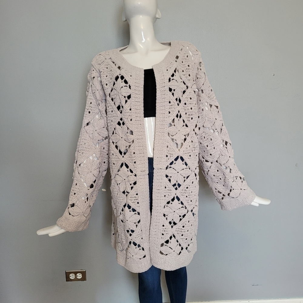 POL Crochet Open Front Cardigan, VGUC, OS